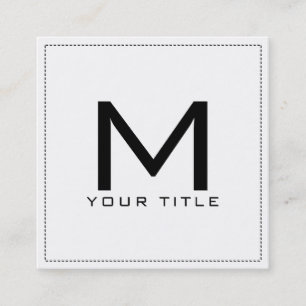 Monogram Professional Elegant Modern White Square Business Card