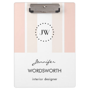 Monogram Professional Elegant Pastel Clipboard