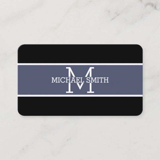 Monogram Professional Independence Modern Business Card (Front)