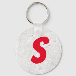 Monogram professional plain add name initial keychain