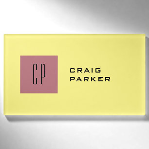 Monogram Professional Plain Rose Gold Yellow Colou Name Tag