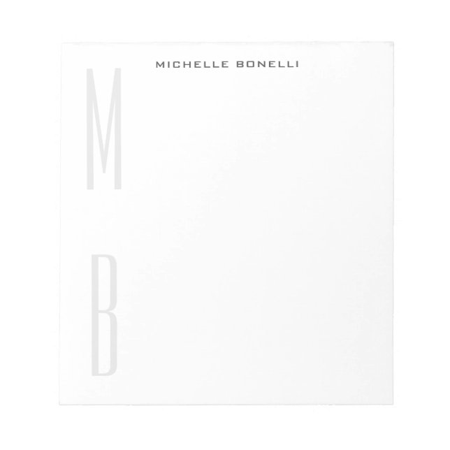 Monogram Professional Plain Simple Minimalist Notepad (Front)