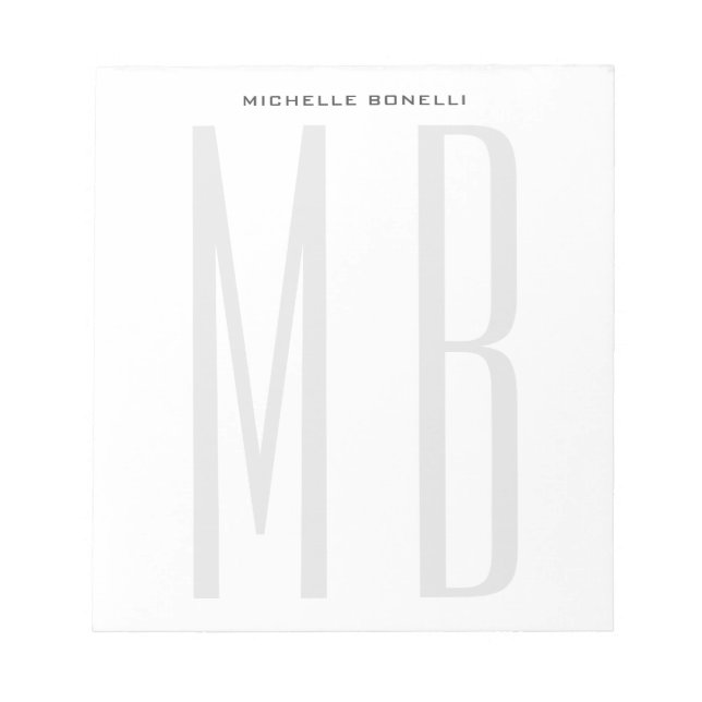 Monogram Professional Plain Simple Minimalist Notepad (Front)