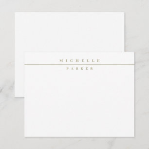 Monogram Professional Sage Green Border Stationery Card