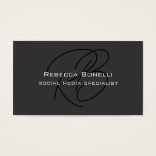 Monogram Professional Two Sided Silk Profile Card