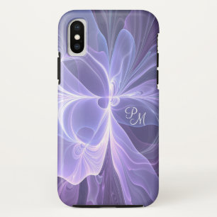 Monogram Purple Abstract Modern Fractal Case-Mate iPhone Case