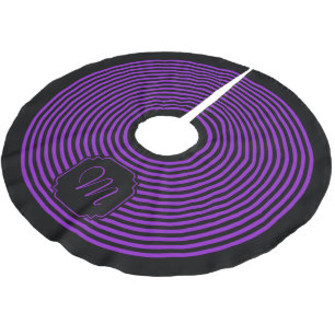 Monogram Purple and Black Striped Brushed Polyester Tree Skirt