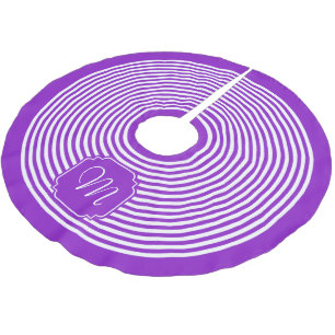Monogram Purple and White Striped Brushed Polyester Tree Skirt