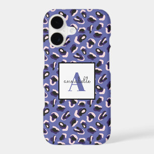 Monogram Purple Animal Leopard Print Personalized