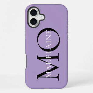 Monogram Purple Black Personal iPhone 16 Plus Case