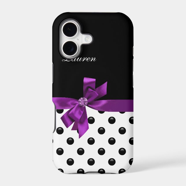 Monogram Purple Bow iPhone 5 Case (Back)