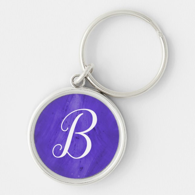 Monogram Purple Chem Script Keychain (Front)