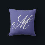 Monogram Purple Chevron Personalized Throw Pillow<br><div class="desc">Monogram Purple Chevron Personalized Throw Pillow Cushion features a simple purple background with a soft chevron pattern overlay personalised with your custom monogram in elegant script. Designed by ©Evco Studio www.zazzle.com/store/evcostudio</div>