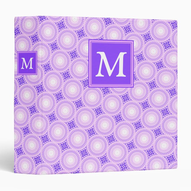 Monogram purple circles pattern binder (Front/Spine)