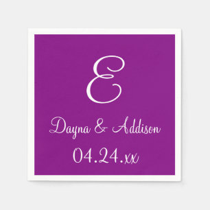 Monogram Purple Classy Colour Matching Napkins