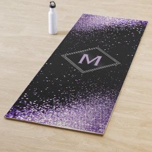 Monogram Purple Faux Glitter Yoga Mat