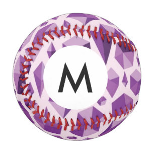 Monogram Purple geometric jewel shapes Baseball