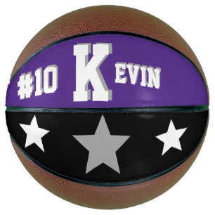 Monogram Purple, Grey, and White Basketball