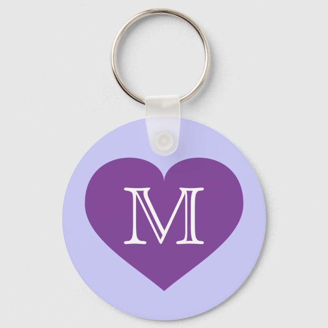 Monogram purple heart keychain (Front)