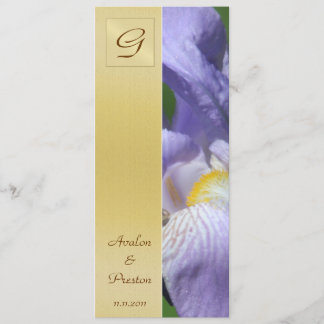 Monogram Purple Iris Wedding Program Invitation