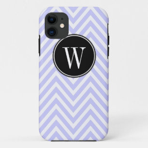 Monogram Purple Lilac Chevron Zig Zag Pattern iPhone 11 Case