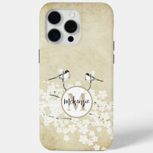 Monogram Purple Pink Cherry Blossoms iPhone case