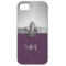 Monogram Purple Silver Faux Metal Fleur de Lis
