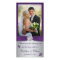 Monogram Purple, Silver Floral Wedding Photo Card