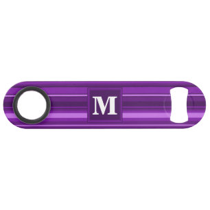 Monogram purple stripes bar key