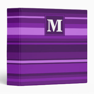 Monogram purple stripes binder