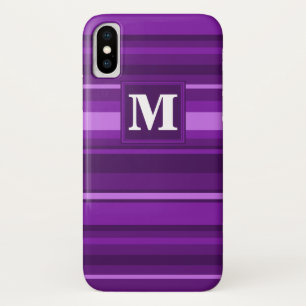 Monogram purple stripes Case-Mate iPhone case