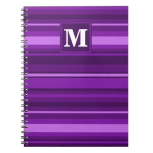 Monogram purple stripes notebook