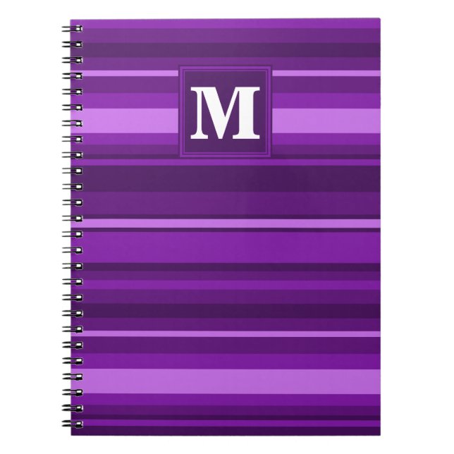 Monogram purple stripes notebook (Front)