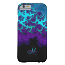 Monogram Purple Turquoise Fractal iPhone X Case