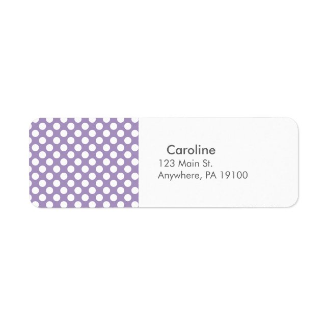 Monogram Purple White Trendy Fun Polka Dot Pattern (Front)
