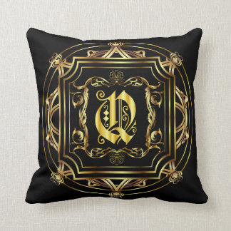 Monogram Q Fits all Customize Edit For Back Colour Throw Pillow