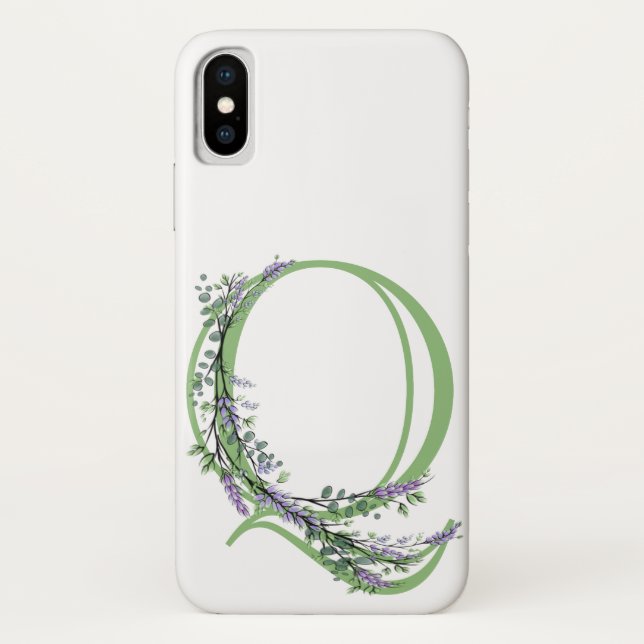 Monogram Q Lavender Eucalyptus Case-Mate iPhone Case (Back)