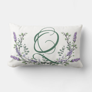 Monogram Q Lavender Eucalyptus Lumbar Pillow