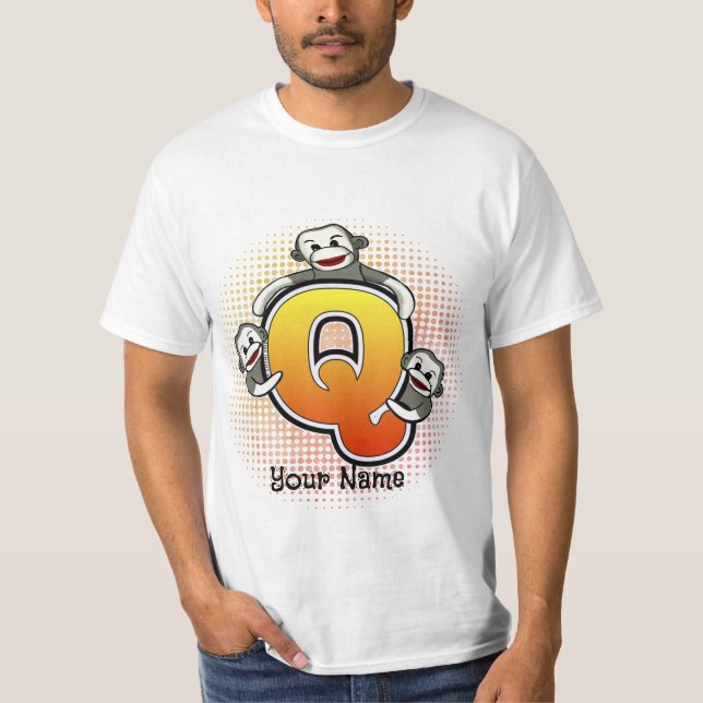Monogram Q Sock Monkey  T-Shirt (Front)