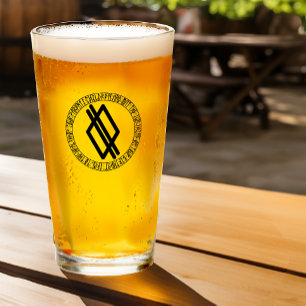 Monogram Q - Viking Style - Pint Glass