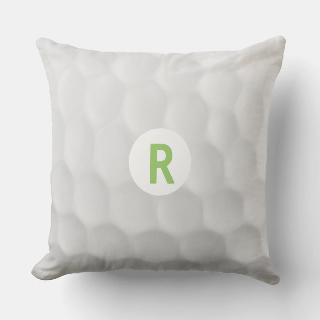 Monogram R Golf Ball Throw Pillow (Front)