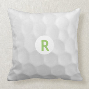 Monogram R Golf Ball Throw Pillow