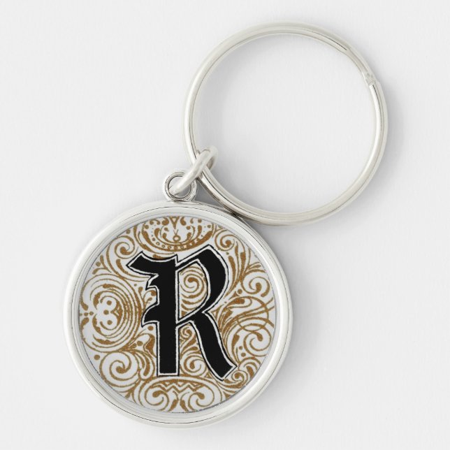 Monogram ‘R’ in Gold - Keychain (Front)