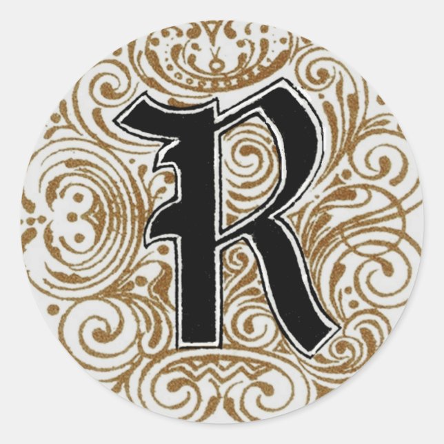 Monogram ‘R’ in Gold - Sticker (Front)