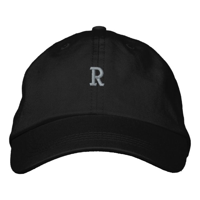 Monogram "R" Initial Personalized Custom Hats Caps (Front)