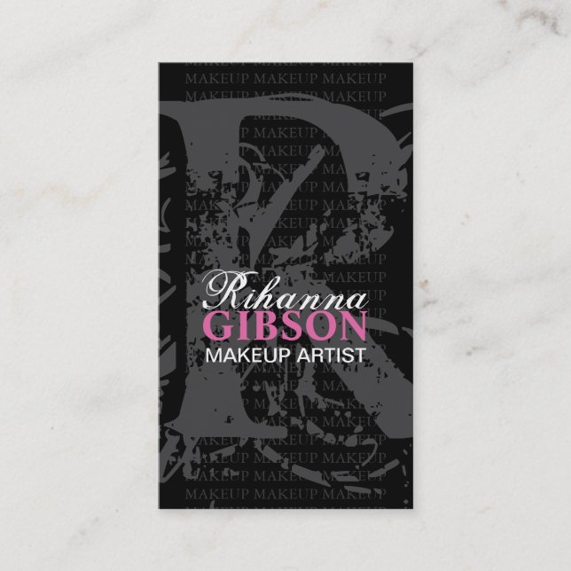 Monogram "R"  - MAKEUP ARTIST BUSINESS CARD (Front)