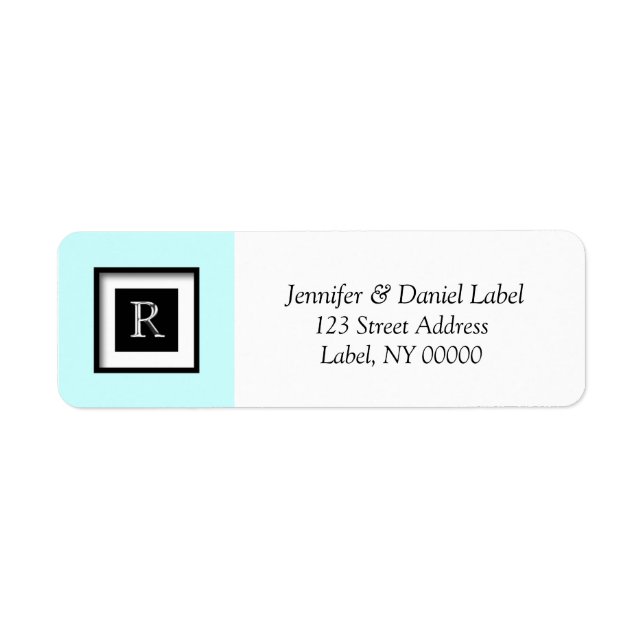 Monogram R Personalized Return Address Label (Front)