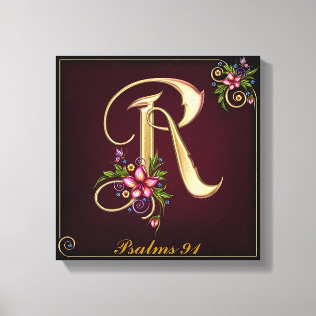 Monogram R Premium Wrapped Canvas (Gloss) (Front)