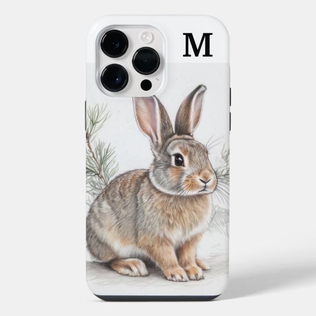 Monogram Rabbit and Pine  iPhone Case (Back)