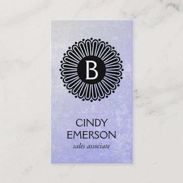 Monogram | Radial | Texture Business Card (Front)